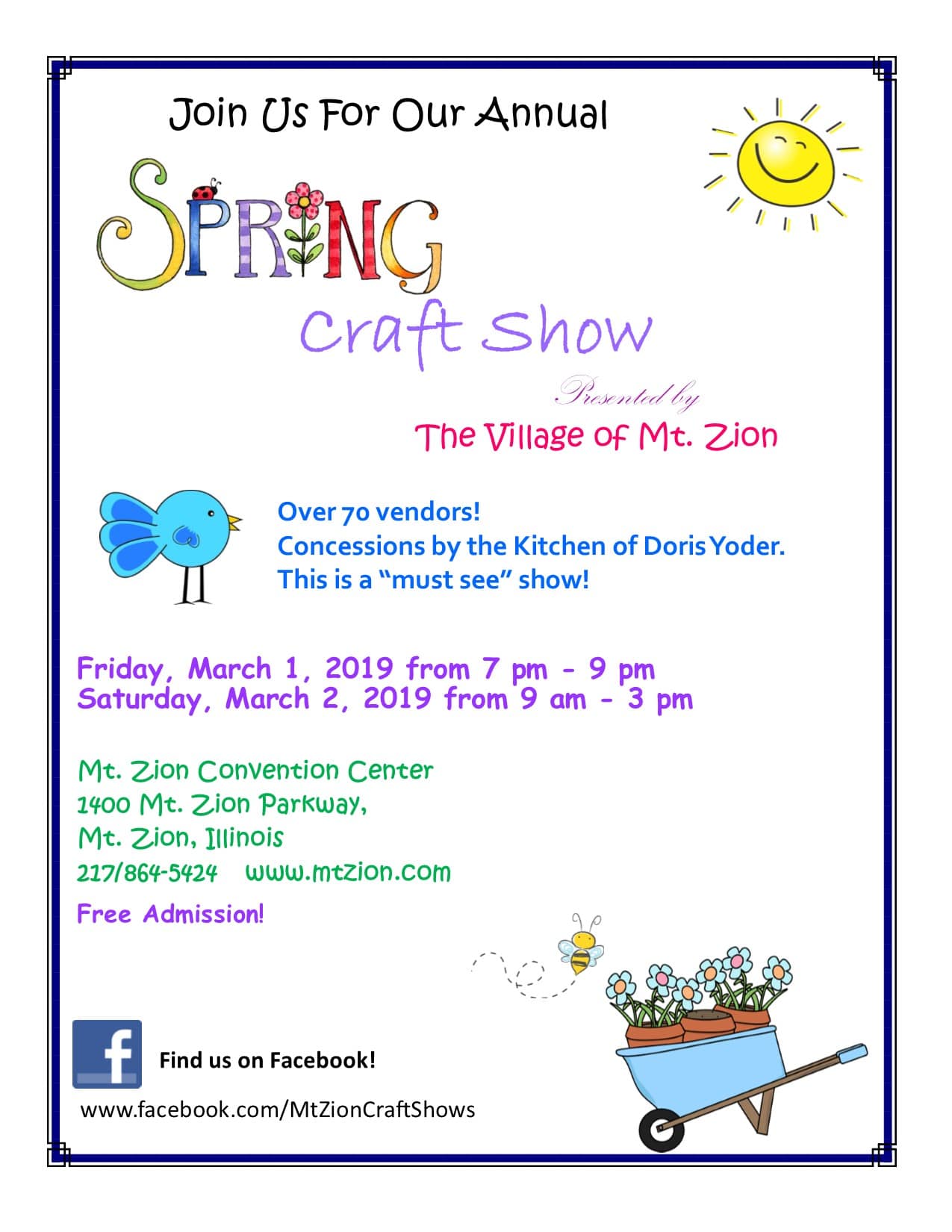 Mt. Zion Spring Craft Show Mt. Zion Convention Center